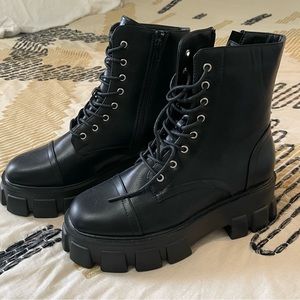 Cleated Chunky Biker Boots